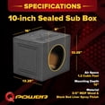 thumbnail image 3 of Q-POWER QBOMB 10" Sealed Car Subwoofer Sub Box Enclosure | QBOMB10S Single, 3 of 12