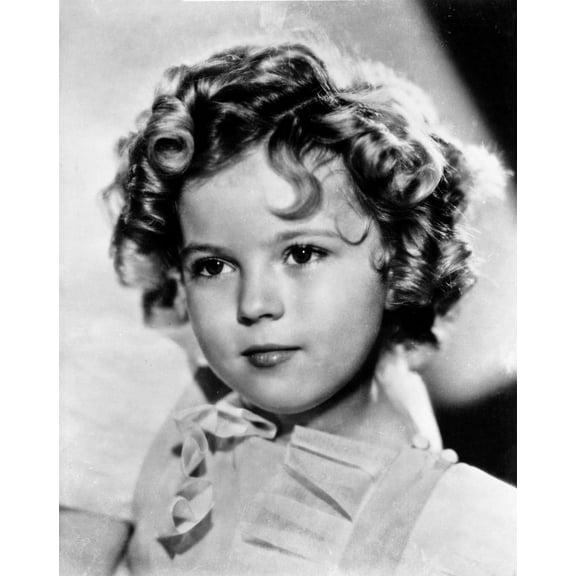 Shirley Temple wearing a Cap-Sleeve White Dress in Close Up Portrait Photo Print (24 x 30)