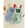 thumbnail image 3 of RUINIXCW Toddler Baby Boy Striped Jumpsuits Embroidery Sleeveless Overall Pants, 3 of 8