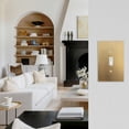 thumbnail image 4 of Rio Salto Forge Collection Brushed Brass Gold Rocker Light Switch Cover Plate  8 Pack Multipack, Single Gang, 5" x 3.13" Midsize Heavy-Gauge Metal Decorative Wall Plates Luxury Upgrade, 4 of 9