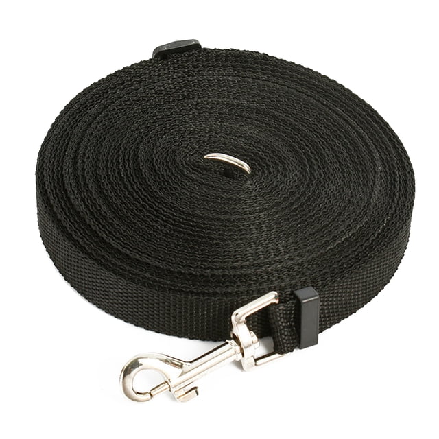 Pieles largas para perros de 32,8 pies ajustables pieles portátiles de entrenamiento para perros, adecuadas para perros grandes para entrenamiento de campamento a pie y natación negra