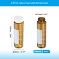 thumbnail image 2 of Uxcell Small Glass Sample Bottles with Lids, 5 Pcs 50ml Amber Glass Vials with White Screw Caps Mini Leak Proof Reagent Sealed Bottles with Scale Writing Label for Solid Liquid Powder, 2 of 6