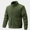 thumbnail image 2 of CHEEREAM Men's Corduroy Trucker Jacket Full Zip Up Lapel Fleece Sherpa Lined Oversized Coats Warm Winter Outdoor Thicken Outwear Army Green L, 2 of 4