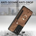 thumbnail image 5 of Allytech Galaxy S21 FE 5G Case Wallet, RFID Blocking Multiple Cards Slots Ring Holder Stand Shockproof Protective Hand Wrist Wallet Case Cover for Samsung Galaxy S21 FE 6.4" - Brown, 5 of 12