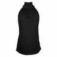 thumbnail image 3 of Daznico Womens High Neck Halter Tank Top Gathered Neck Sleeveless Casual Summer Loose Fit Blouse,M, 3 of 4