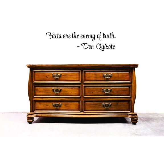 Custom Decals Facts Are The Enemy Of Truth. - Don Quixote Wall Art Size: 8 X 20 Inches Color: Black