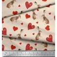 thumbnail image 3 of Soimoi White Cotton Duck Fabric Bunny & Heart Print Fabric by Yard 42 Inch Wide, 3 of 3