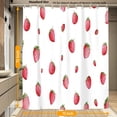 thumbnail image 3 of Watercolour Strawberry Shower Curtain Fabric Shower Curtain Set with 12 Hooks Waterproof 72 * 72 Inches for Bathroom Beach Caravan Hotel, 3 of 5