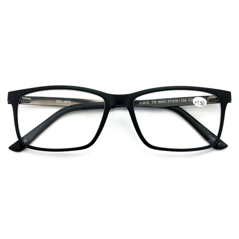 Men Premium Rectangle TR90 with Extended Metal Temple - Extra Large