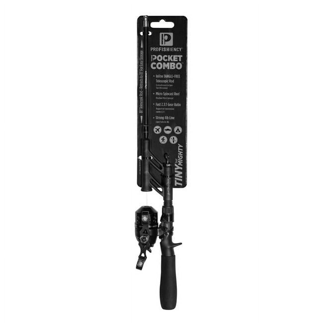 Anything Possible Pocket Telescopic Spincast Combo Tangle-Free 18-inch Black - TINYPCBLK
