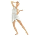 thumbnail image 2 of Xnihocha Womens Lyrical Dance Dress Sleeveless Cutout Back Ballet Leotard Modern Lyrical Costume White M, 2 of 6