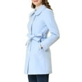 thumbnail image 4 of INSPIRE CHIC Women's Winter Elegant Contrast Color Lapel Collar Long Trench Coat, 4 of 6
