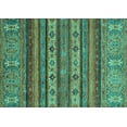 thumbnail image 1 of Ahgly Company Indoor Rectangle Abstract Turquoise Blue Modern Area Rugs, 2' x 4', 1 of 4