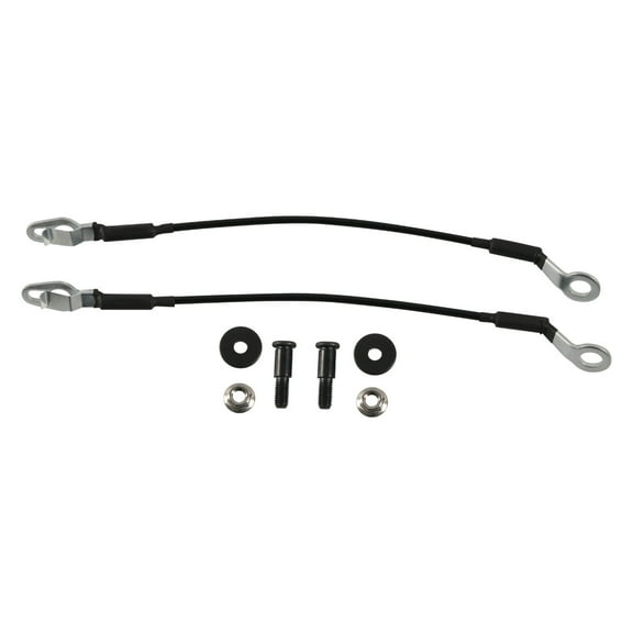 Black Tailgate Support Cable Set with Bolt for Truck Replacement Stable Tension and Wide