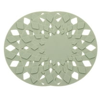 Uxcell Set of 2 Silicone Trivet Mats, 6.7" Round Trivets for Hot Pots and Pans Multi-Purpose Heat Resistant Non-Slip Trivet Holders Pads for Kitchen Countertops Outdoor Table, Green