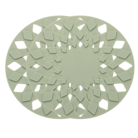 Uxcell Set of 2 Silicone Trivet Mats, 6.7" Round Trivets for Hot Pots and Pans Multi-Purpose Heat Resistant Non-Slip Trivet Holders Pads for Kitchen Countertops Outdoor Table, Green