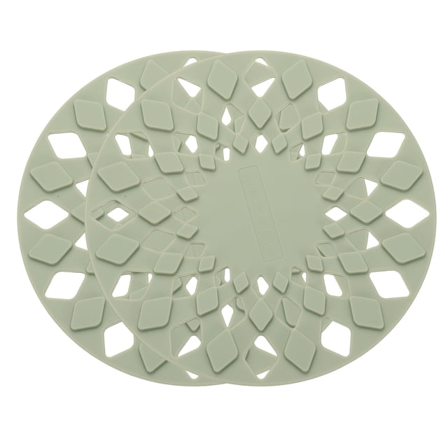 Juego de 2 Manteles de Silicona Uxcell, Manteles Redondos de 6.7" para Ollas y Sartenes, Soportes Antideslizantes Resistentes al Calor para Encimeras de Cocina y Mesas de Exterior, Verde