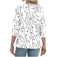 thumbnail image 4 of Neewe V Neck Blouses for Women Dressy Casaul 3/4 Length Sleeve Womens Tops Button Down Shirts, 4 of 6