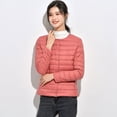 thumbnail image 4 of Chaqueta de plumón ligera para mujer, camiseta interior ligera para otoño e invierno, ropa interior, chaqueta cálida de talla grande con cuello redondo, 4 of 5