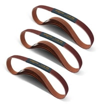 POWERTEC 30PK 1 x 30 Inch A/O Sanding Belts, 10 Each of 240/320/400 Grit Sandpaper for WEN 6515T/ Bucktool Belt and Disc Sander, Woodworking, Metal Polishing, Knife Sharpening (111340)
