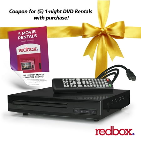 onn. DVD Player with HDMI Cable and Redbox Promotion