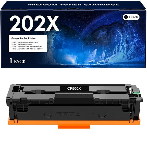 VIPink 1-Pack Compatible Toner Cartridge Replacement for HP CF500X 202X Printer Color LaserJet Pro M254dw M254dn M254nw Printer Ink (Black)