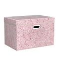 thumbnail image 4 of PRANDOM Cajas de almacenamiento plegables más grandes con tapas, cubos decorativos de tela, organizador, contenedores, cestas, asas, divisor para dormitorio, armario, sala de estar, rosa, 17,7 x 11,8, 4 of 5