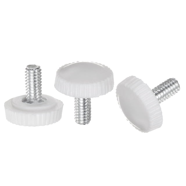 Unique Bargains 30 Packs M4 x 8mm Boutons de Serrage Filetés Mâles Vis de Pouce Grip Blanc