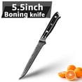 thumbnail image 3 of Damascus Boning Knife for Kitchen VG-10 Japanese 67 Layer Steel Slicing Trimming Knife Carving Knife Knife Outdoor Fish Fillet Knife with Three Triple Rivet Handle, 3 of 6