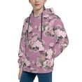thumbnail image 2 of Lsque Rose Flowers Patten Youth Hoodie Sweatshirt Pullover with Kangaroo Pocket Boys and Girls Hoodie Warm Hoodie for Kids-Small, 2 of 6