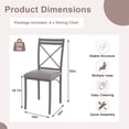 thumbnail image 7 of VECELO Dining Chair Set of 4, Modern Kitchen Upholstered Chairs with Backrest, Metal Legs and PU Leather Seat Set for Living Room Restaurant, Gray, 7 of 7
