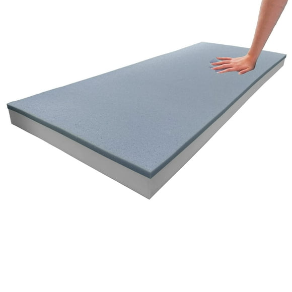Foamma 4" x 24" x 120" Cooling Gel-Infused Memory Foam Cushion, High Density Foam Base, Medium Firm, Seat Replacement, Padding, Chair Cushion Square Foam, Dining Chairs, Wheelchair Cushion Replacement