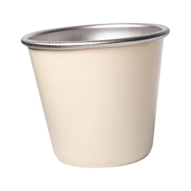 Taza de acero inoxidable, taza de camping, taza de té apilable, vaso de pinta, vasos de metal para el hogar, camping, barbacoa, todos los días Pequeño Lechoso
