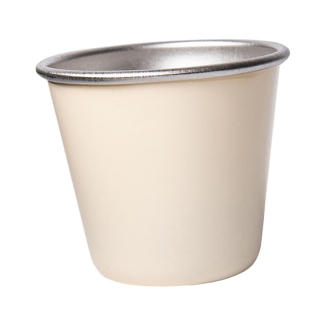 Taza de acero inoxidable, taza para beber, taza de café apilable, taza para acampar Pequeño Blanco Lechoso