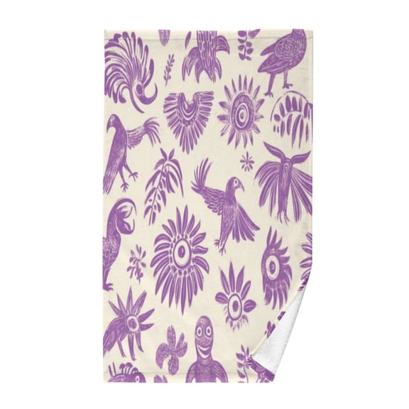 Pure Cotton Face Towel 16x28 Inches Hand Towel Bath Towel Hand Bath Towels Soft Good Water Absorption for Washing Face Wiping Face Purple Pattern