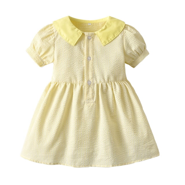 Felwors Robe Princesse à Manches Courtes pour Filles Bébés et Tout-Petits Printemps Été