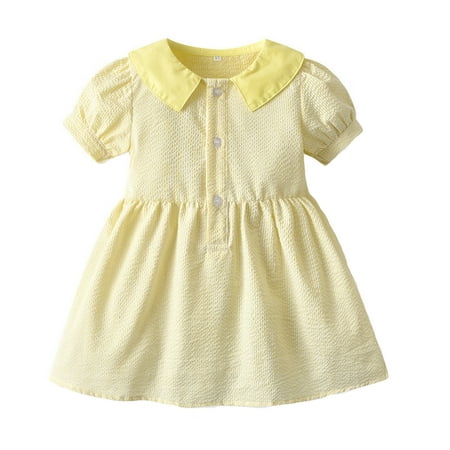 

Kids Toddler Baby Girls Spring Summer Solid Short Sleeve Dress Casual Dress Girl Party Dresses Girls Half Sleeve Prom Dresses Birthday Outfits Baby Girl Preschool Dress Lace Baby Dress Tight Dress for