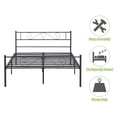 thumbnail image 3 of Double Bed Full Size Bed Frame Metal Platform Headboard Steel Foundation, 3 of 9