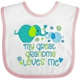 thumbnail image 3 of Inktastic My Great Grandma Loves Me Cute Elephants Boys or Girls Baby Bib, 3 of 4