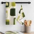 thumbnail image 3 of Sage Green Boho Kitchen Towel Dish Cloths Set of 2, Microfiber Soft Kitchen Hand Towels, Modern Abstract Geometric Middle Century Absorbent Quick Drying Dishcloths 18 x 28 Inches, 3 of 8