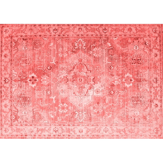 Ahgly Company Indoor Rectangle Medallion Red Traditional Area Rugs, 2' x 4'