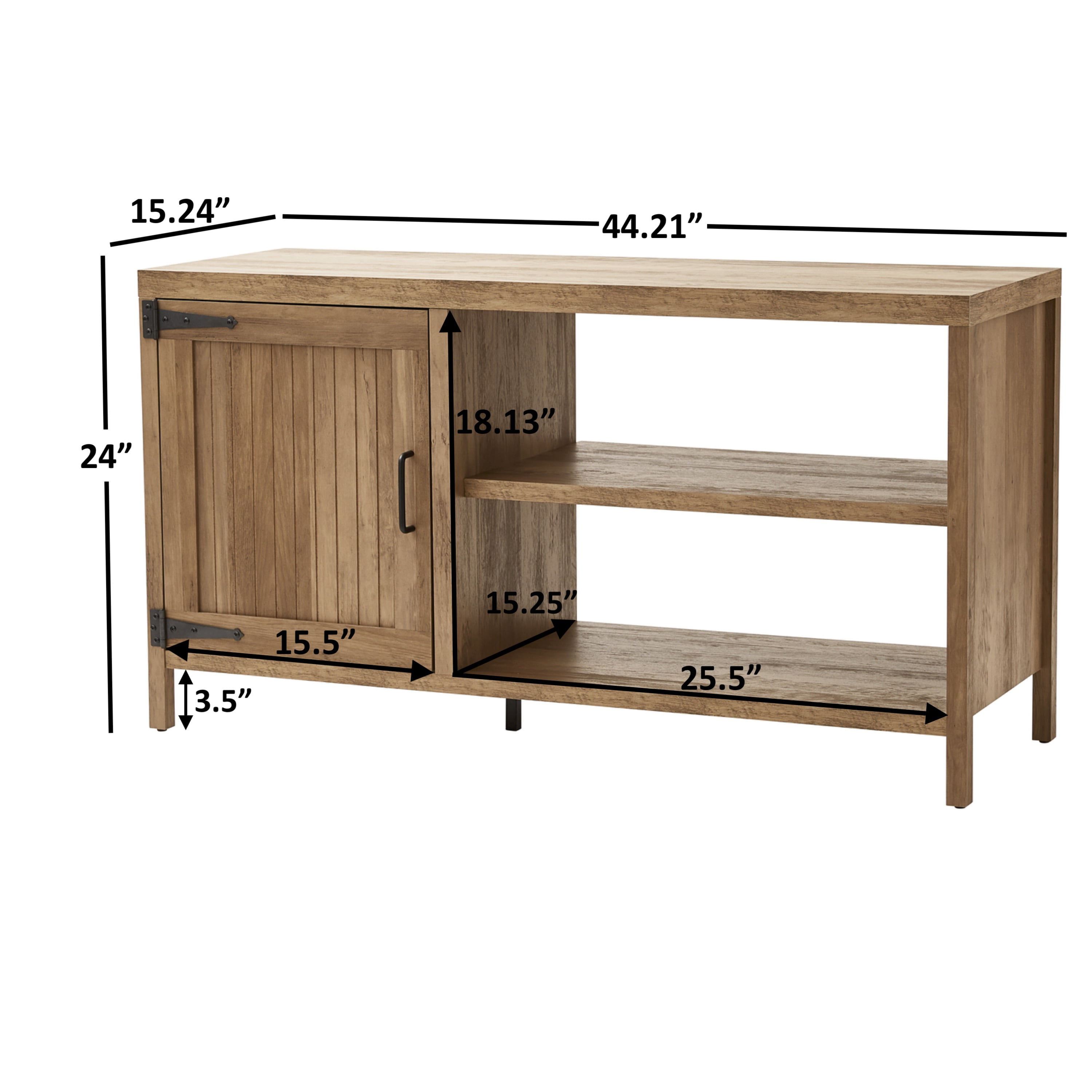 Mainstays Farmhouse TV Stand for TVs up to 50", Rustic Weathered Oak