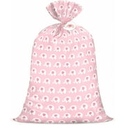 WRAPAHOLIC 56" Large Baby Girl Plastic Gift Bag - Pink Elephant Design for Baby Shower, Kids Birthdays, Parties, Celebrating, or Any Occasion - 56"H x 36"W