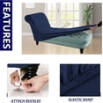 thumbnail image 4 of Luxury Velvet Chaise Lounge Slipcover – High-Stretch, Machine Washable Cover for Armless Chaises – Indoor Chaise Cover for Living Room, Sofa, Bedroom (Taupe), 4 of 13