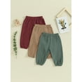 thumbnail image 3 of Bagilaanoe Packs of 3 Toddler Baby Girls Boys Sweatpants 6M 12M 3T 3T 4T Infant Casual Pants Kids Solid Color Active Joggers Pants Bottoms, 3 of 9