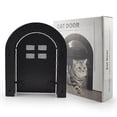 thumbnail image 1 of Puerta abatible para perros y gatos, de plástico ABS, para gatitos y cachorros, kit de puerta pequeña para mascotas, puertas abatibles para perros y gatos con cerradura de seguridad de 4 vías, puert, 1 of 5