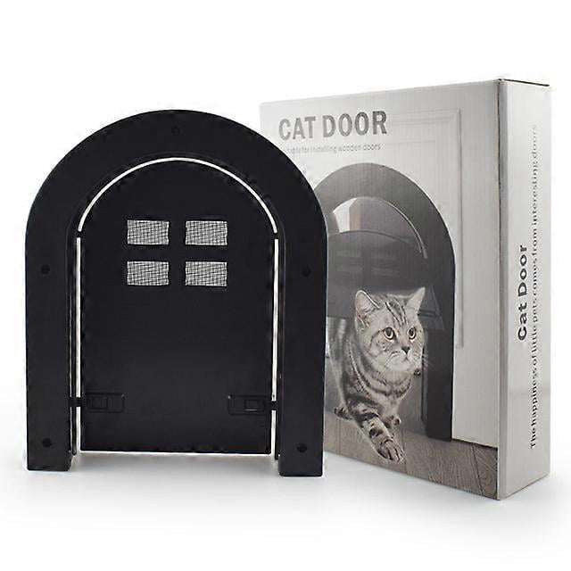 Puerta abatible para perros y gatos, de plástico ABS, para gatitos y cachorros, kit de puerta pequeña para mascotas, puertas abatibles para perros y gatos con cerradura de seguridad de 4 vías, puert