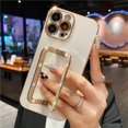 thumbnail image 1 of Funda de teléfono chapada en oro con soporte cuadrado de cristal 3D de Corea para iphone 14 12 Pro Max MiNi 11 13 Pro X XS XR 6 S 7 8 Plus SE Tan Jianjun unisex, 1 of 2