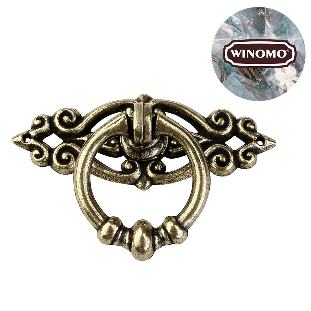 Worgeous WINOMO 10pcs Vintage Kitchen Cabinet Cupboard Dresser Door Drawer Handles Knobs (Antique Brass)