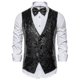 thumbnail image 1 of Men's Shiny Sequin Vest, V-neck Suit Waistcoat, 1 of 4